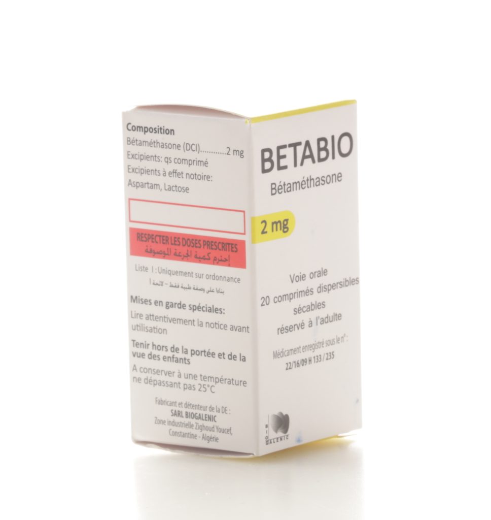 BETABIO 2MG COMP. DISPERS. SEC. PILULIER DE 20 – Pharmaconect